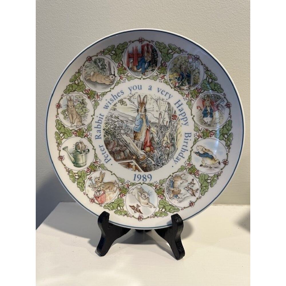 The World Of Peter Rabbit , Wedgewood, Happy Birthday 1989 Decorative Plate 8”